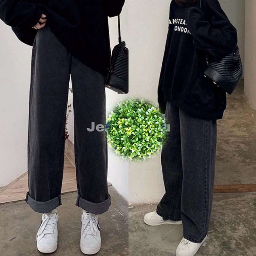 [ HẬN ĐỜI VÔ ĐỐI!!! ] QUẦN JEAN ỐNG RỘNG NỮ CAO CẤP NITI MÀU ĐEN LƯNG SIÊU CAO XẮN GẤU CỰC BỤI BẶM CỰC CÁ TÍNH LUÔN LÀ SỰ LỰA CHỌN HÀNG ĐẦU-NL112309