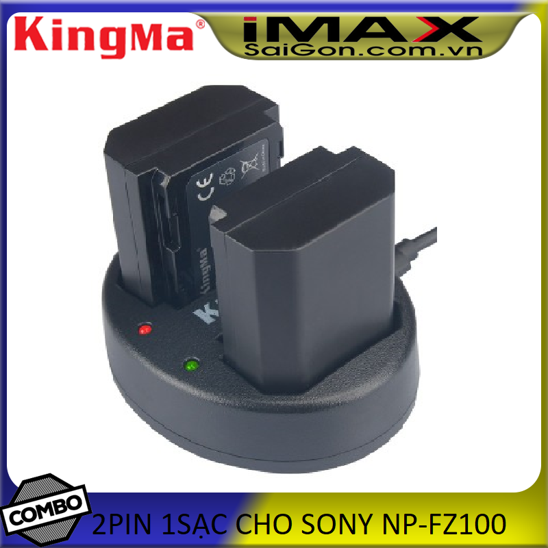 Bộ 2 pin 1 sạc máy ảnh kingma cho sony np-fz100