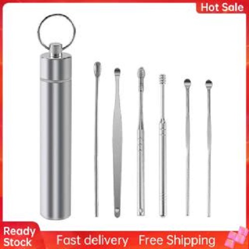 Dụng cụ lấy ráy tai 8 món, bộ dụng cụ lấy ráy tai kèm hộp ngẫu nhiên NHIỀU LỰA CHỌN, chất liệu inox an toàn, Bộ dụng cụ ngoáy tai 8 món chuyên nghiệp