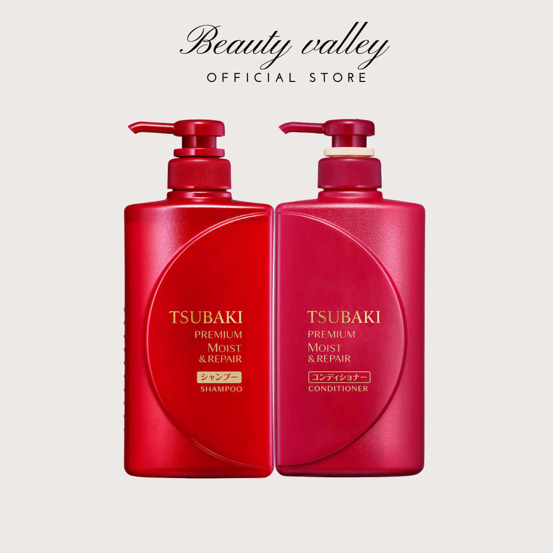 Combo Gội Xả Dầu Gội Tsubaki Đỏ Dưỡng tóc bóng mượt Premium Moist Tsubaki