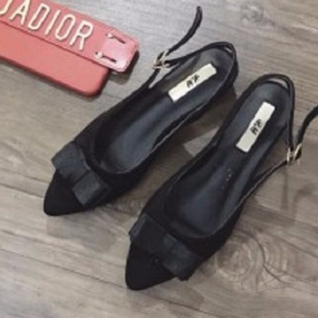 HG2 Giày bệt búp bê đính nơ 2p quai sau xinh xắn