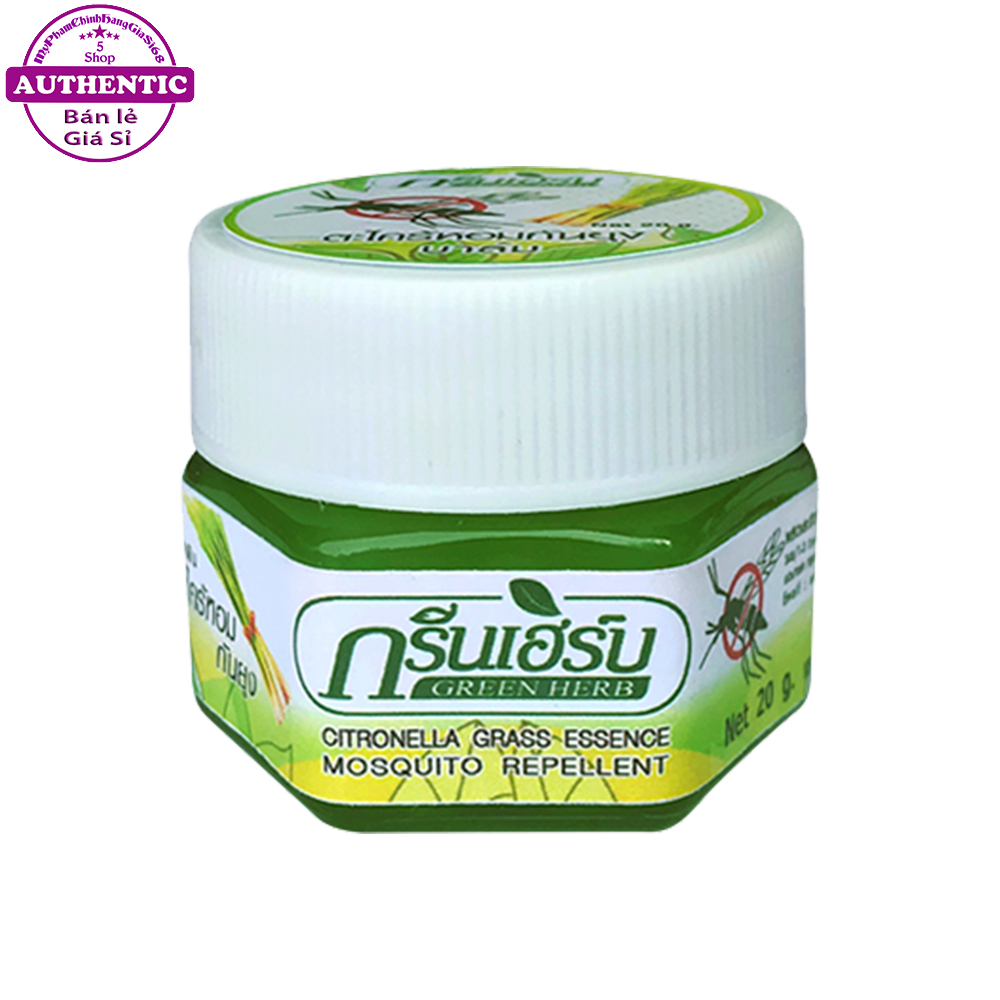 Cao sả đuổi muỗi - giảm vết muỗi đốt green herb 20g thái lan