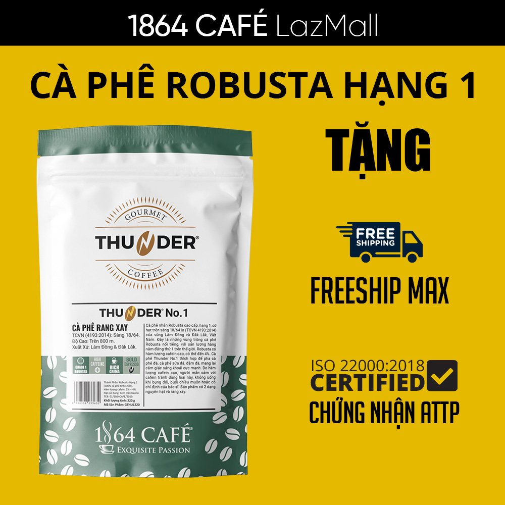 220g Cà Phê Bột Tinh Khiết Thunder No.1 - 1864 CAFÉ