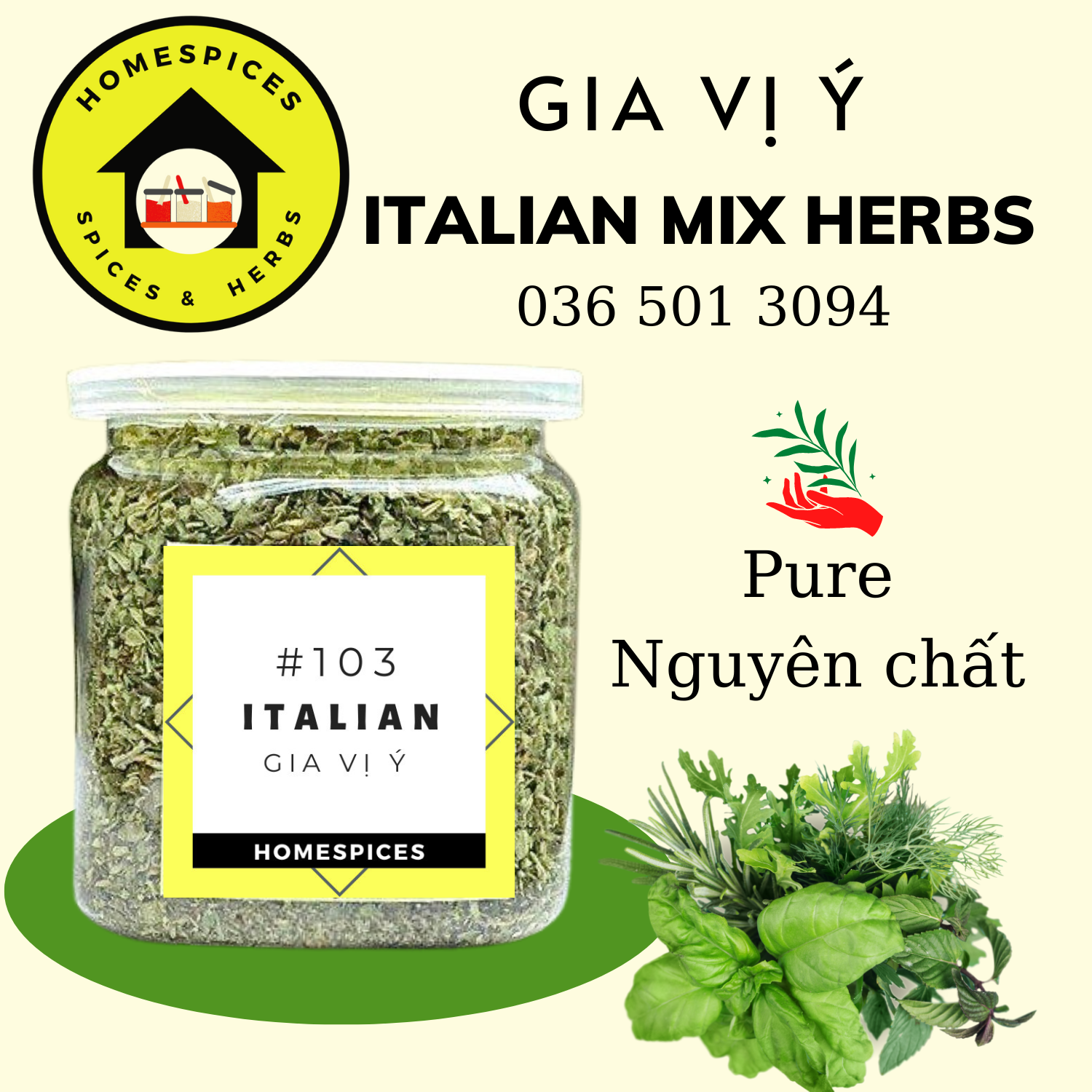 (VOUCHER FREESHIP BÊN DƯỚI) Hỗn hợp lá gia vị  -  Italian mix herb rắc pizza healthy giảm cân - Herbs Homespices gia vị của mọi nhà Herb de provende gia vị lá hỗn hợp gia vị lá thơm rắc pizza oregano thyme rosemary basil hương thảo