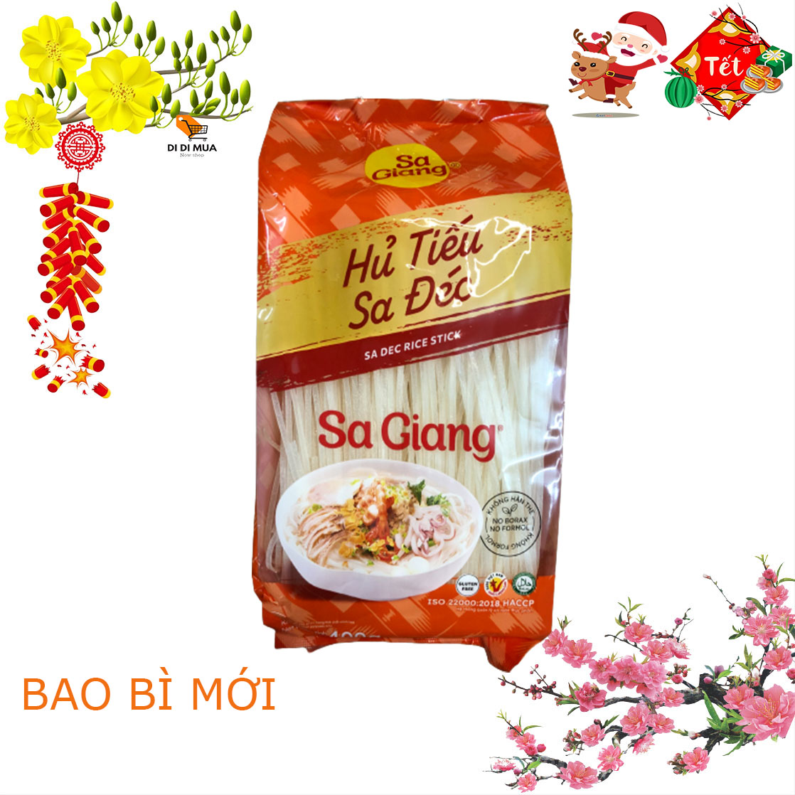 Hủ tiếu khô Sa Đéc của Sa Giang mỗi túi 400gram chất lượng hảo hạng
