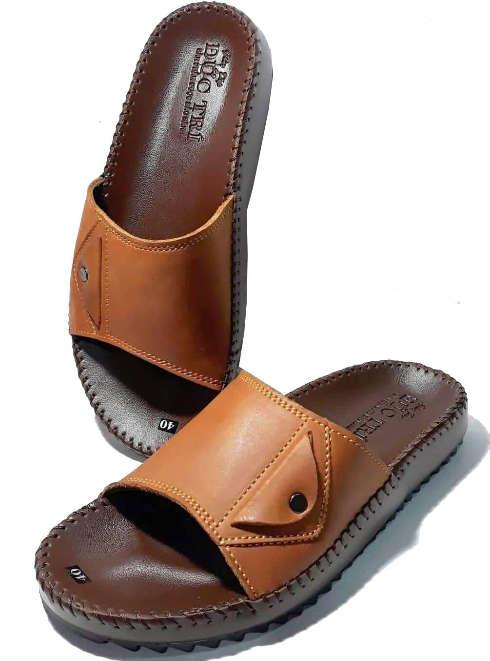 [HCM]Dép Nam Quai Ngang Da Bò Cao Cấp Mã Số V12