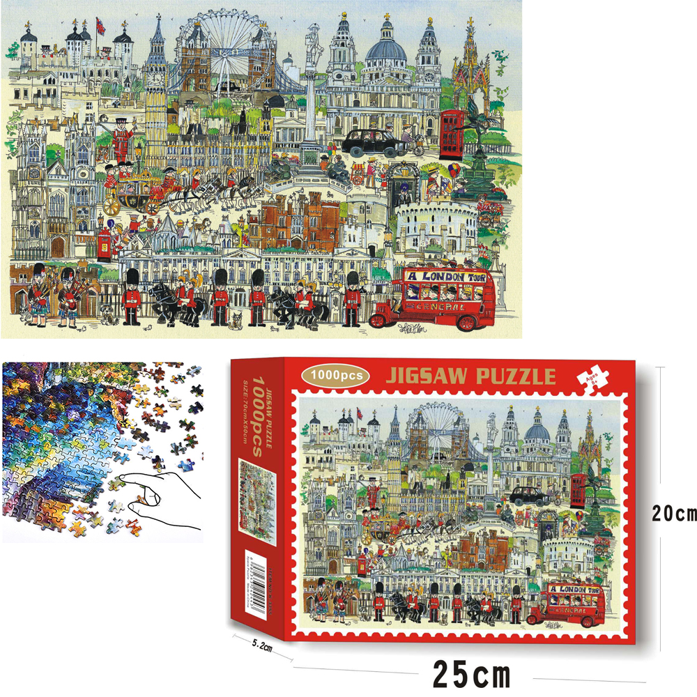 [Hoàn tiền 10%][Hoàn tiền 6%]Bộ Tranh Ghép Xếp Hình 1000 Pcs Jigsaw Puzzle (Tranh ghép 70*50cm) London Tự Do Bản Thú Vị Cao Cấp
