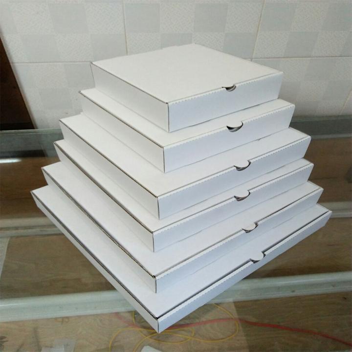 Size 27x27x4 Combo 100 hộp bánh pizza màu trắng