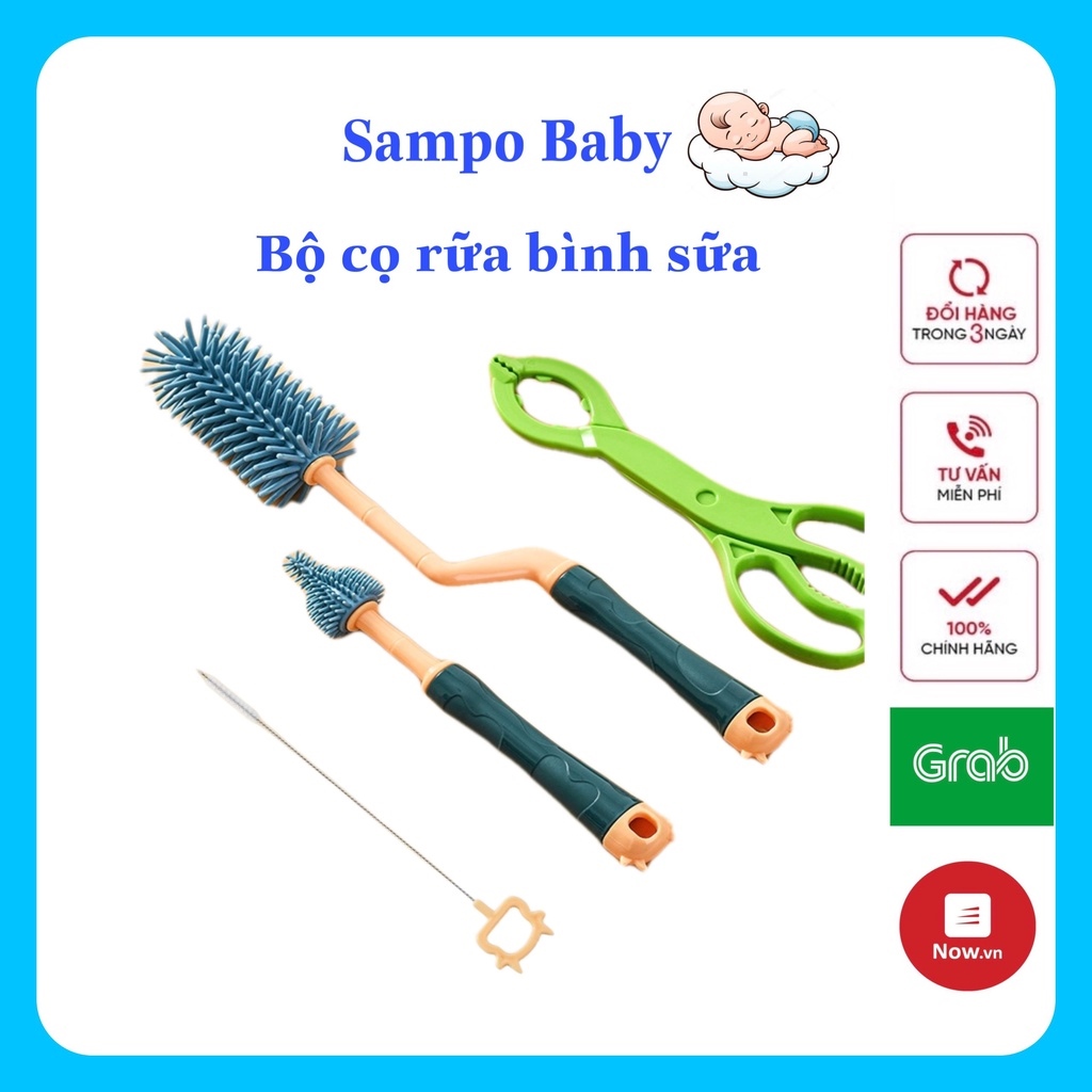 ▩  Cọ rửa bình sữa Silicon cao cấp tay cầm xoay 360 độ