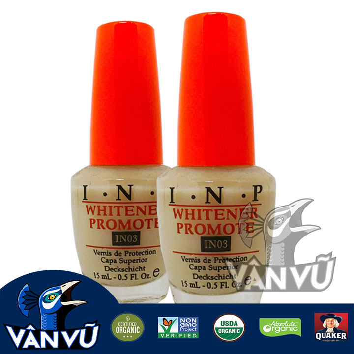 Sơn dưỡng trắng móng tay inp 15ml cao cấp, màu trắng đục, chống vàng móng, giúp móng chắc khỏe