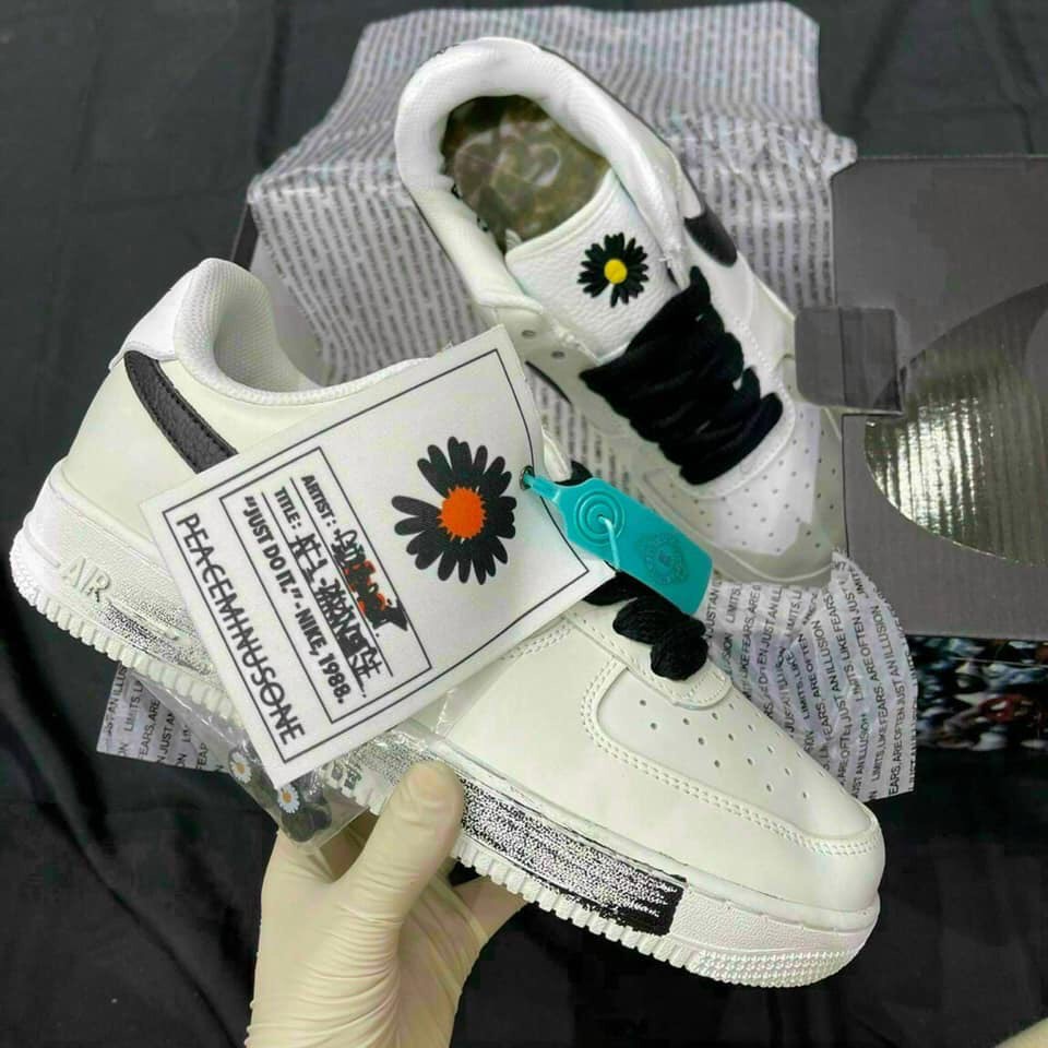 Giày thể thao sneaker dass af1 trắng hoa cúc tróc sơn af1t full box full