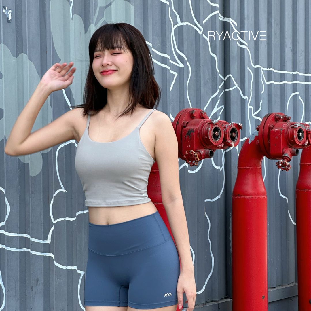 Áo ngực thể thao ryactive - strappy croptank grey