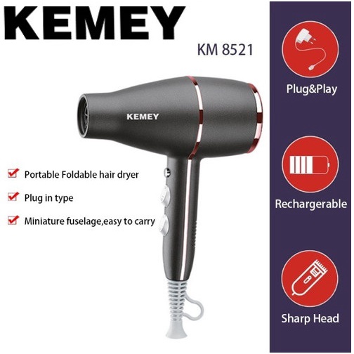 Máy sấy tóc chuyên dùng trong salon - máy sấy tóc nóng lạnh chuyên nghiệp hai chiều cao cấp kemei km-8521 công suất 3500w,bảo vệ tóc khỏi hư tổn