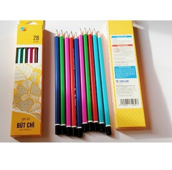 Hộp 10 cây bút chì gỗ 2b thiên long gp-01