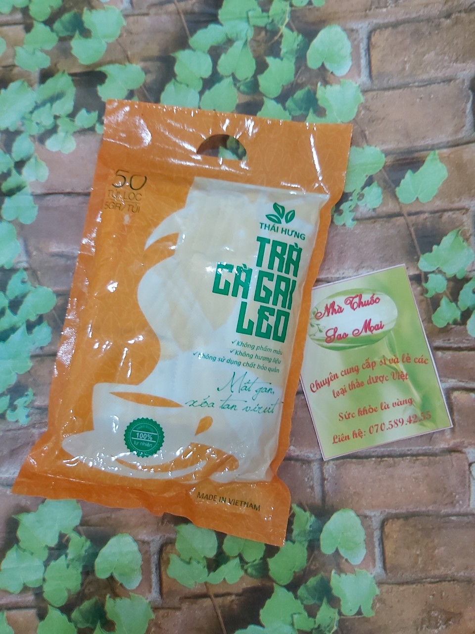 1 bịch 50 túi lọc trà cà gai leo hạ men gan, giảm nóng trong, mụn nhọt
