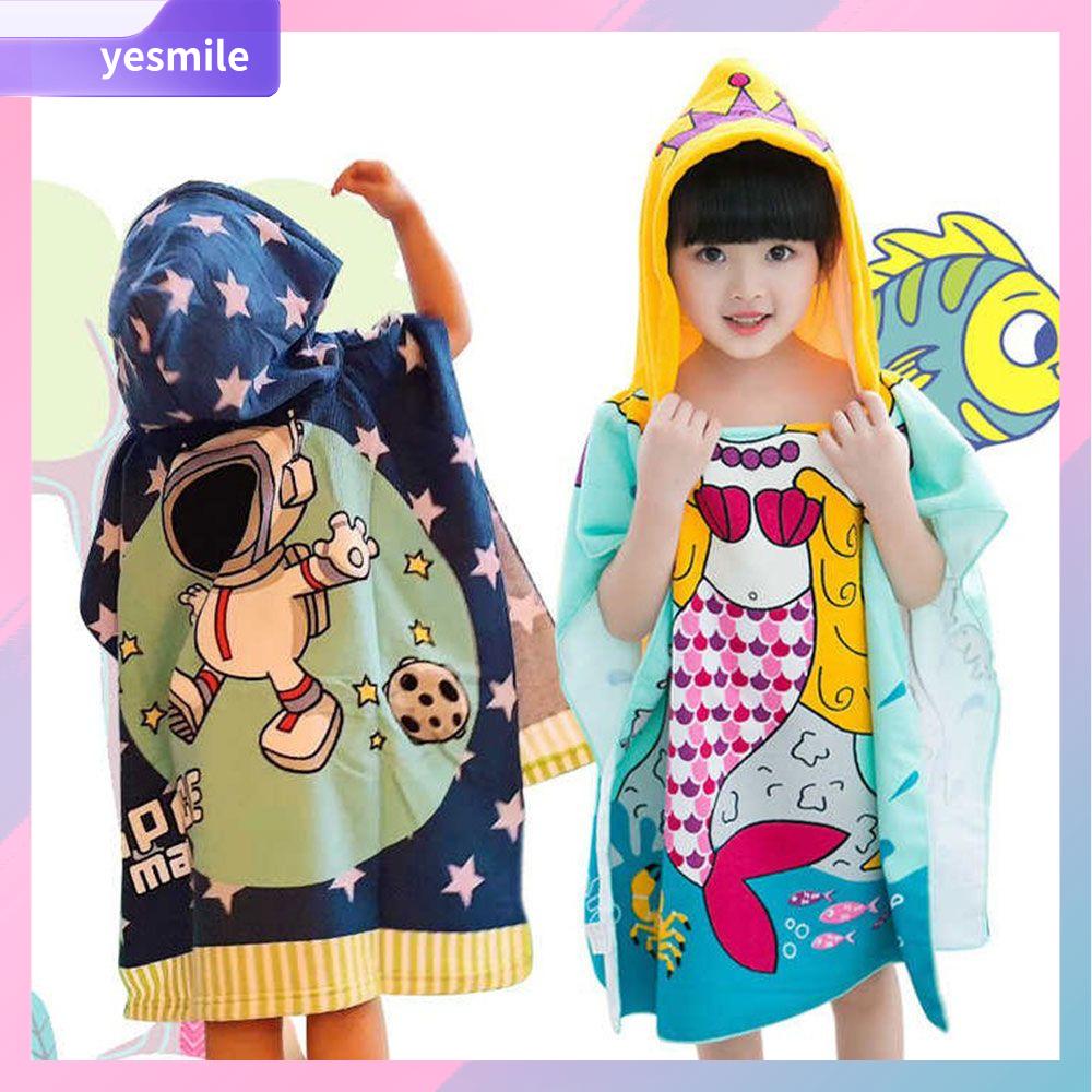 1 Chiếc Khăn Tắm Trùm Đầu Cho Trẻ Em, Khăn Tắm Biển Mềm, Khăn Tắm Nhanh Khô Bé Gái Bé Trai Trẻ Em 23.62'' X35,43''