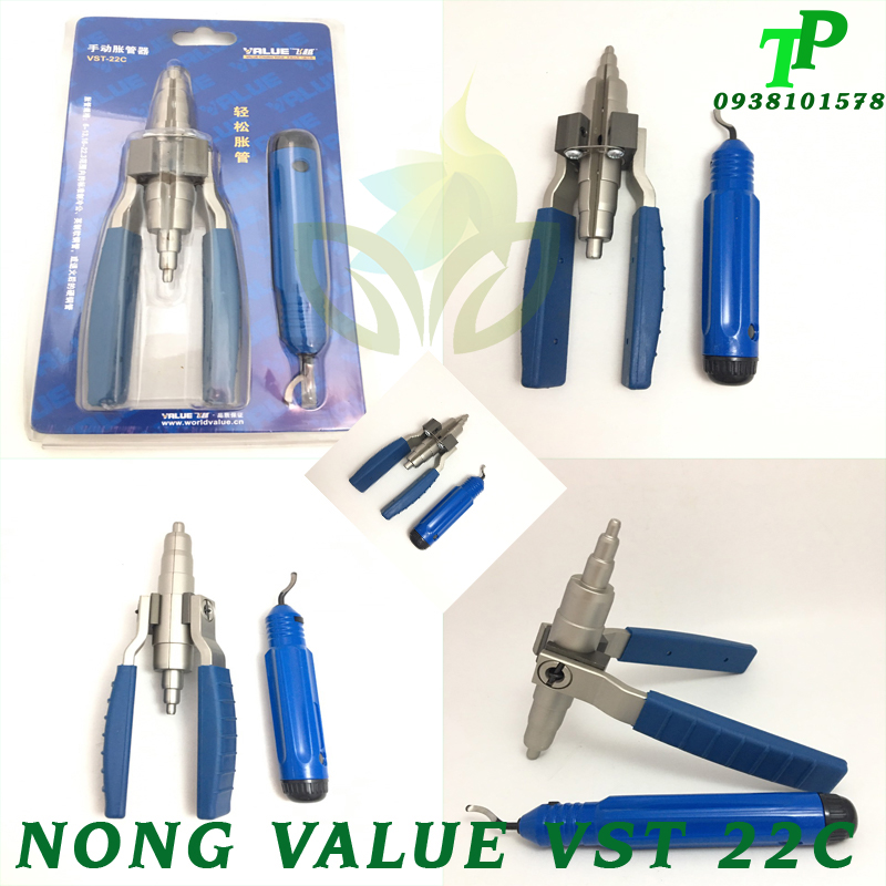 Cây Nong ống đồng bóp bằng tay Value kèm dao nạo bavia VST22C