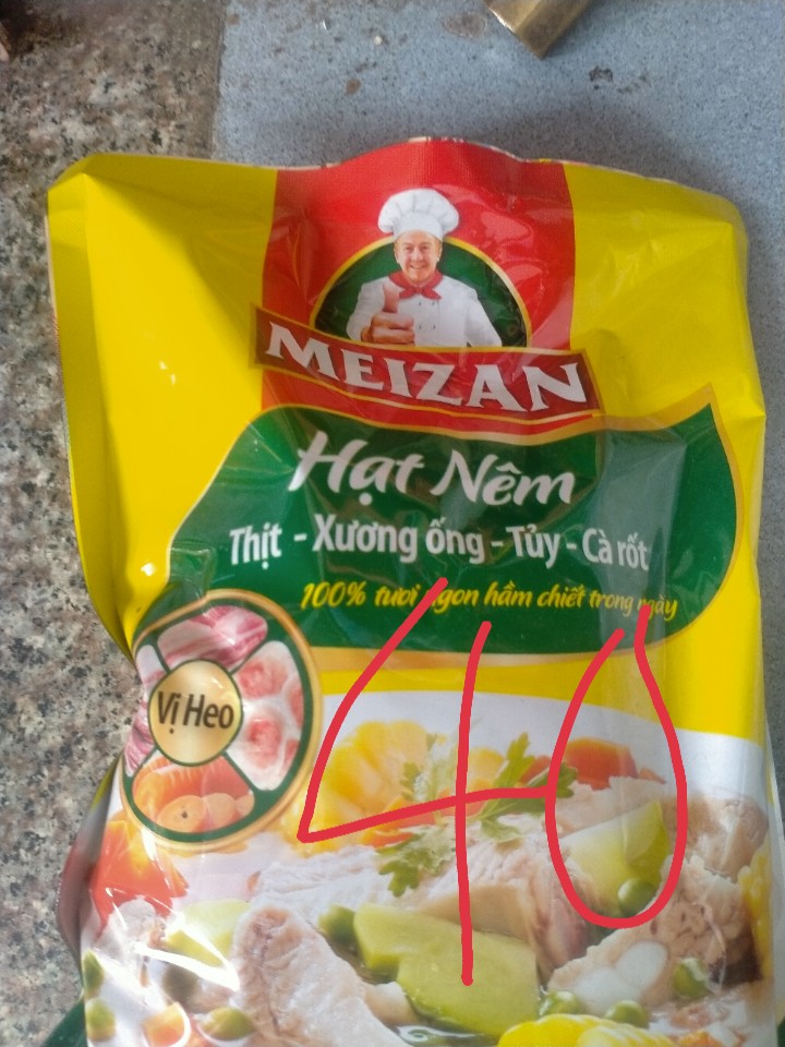 Bịch hạt nêm Meizan vị thịt 1kg, % tươi ngon hầm chiết trong ngày, lựa chọn dành cho đầu bếp chuyên nghiệp