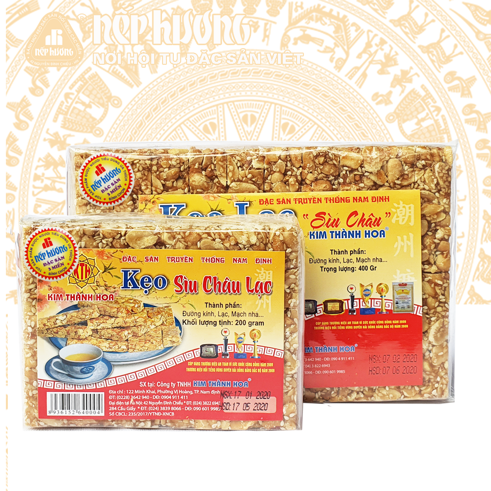 Kẹo sìu châu lạc - Kim Thành Hoa - Gói 200g - Đặc sản Nam Định