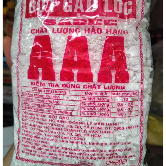 Bột gạo lọc sa đéc hiệu aaa gói 500g