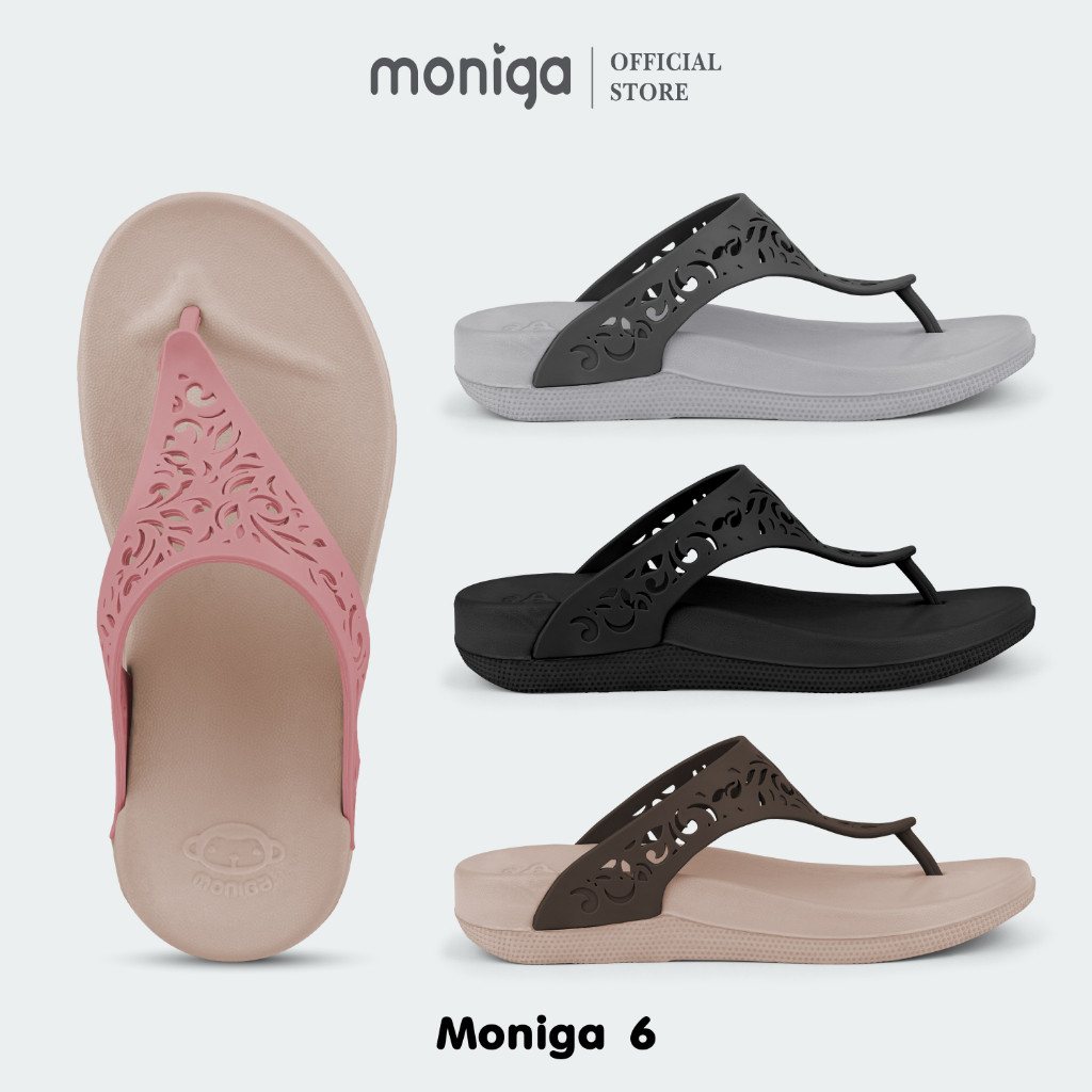 Dép Thái Lan Nữ Xỏ Ngón MONOBO MONIGA 6 Chính Hãng - Kem Quai Hồng