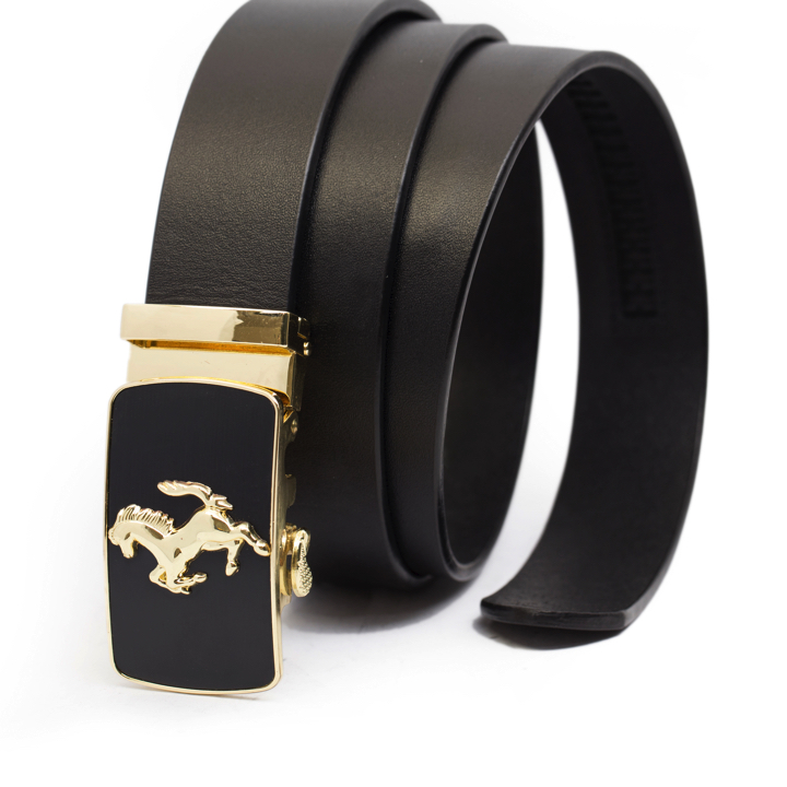 Thắt Lưng Nam DA BÒ miếng, CKD.08 Khóa tự động hình con ngựa, Khóa chống gỉ bền đẹp sang trọng, Dây nịt nam Chakovet mẫu mới