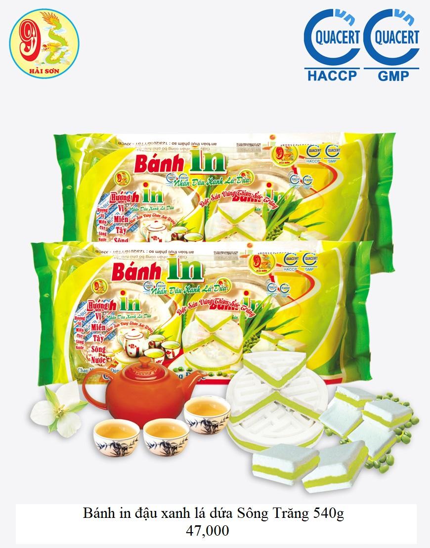 [HCM]Bánh in đậu xanh lá dứa Sông Trăng 540g