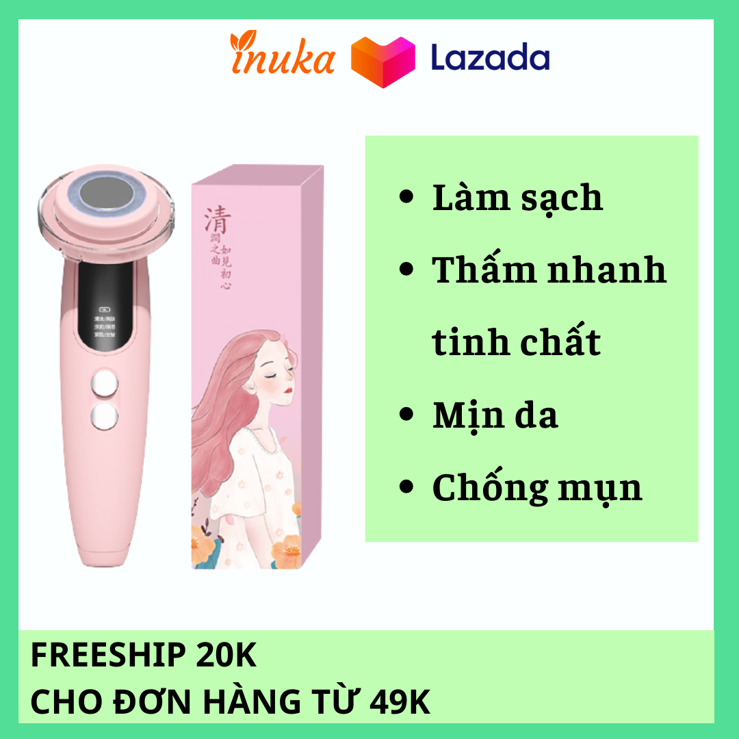 [BH 1 Đổi 1] Máy đẩy tinh chất Inuka máy mát xa mặt máy chăm sóc da mặt toàn diện máy massage mặt ion nâng cơ mặt đẩy dưỡng chất trẻ hóa da inuka.store