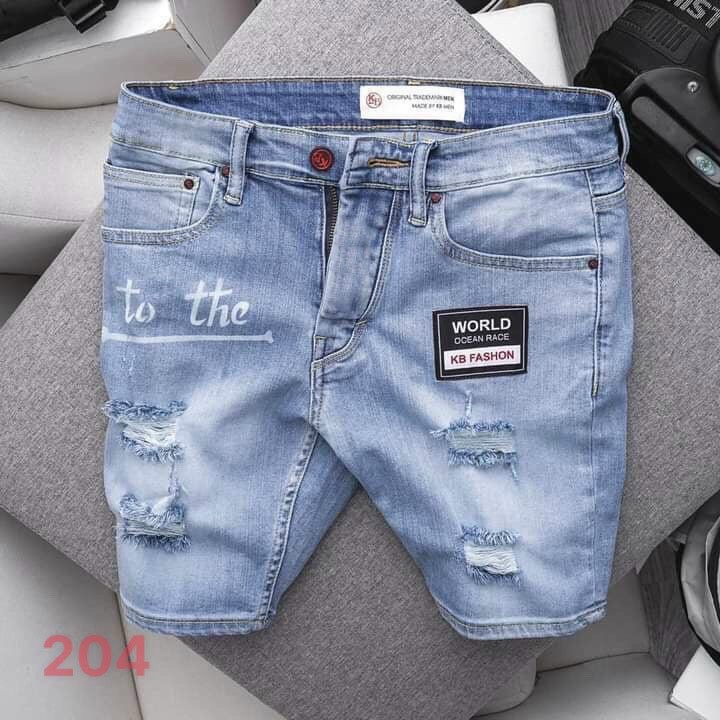 Quần short jean nam rách phong cách soái ca