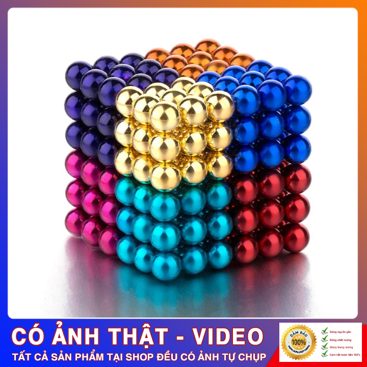 Bộ Xếp Hình Nam Châm Ma Thuật Vĩnh Cửu Bucky Balls RainBow 8 màu 216 viên 5mm [ FULLBOX Video Sản Phẩm ]