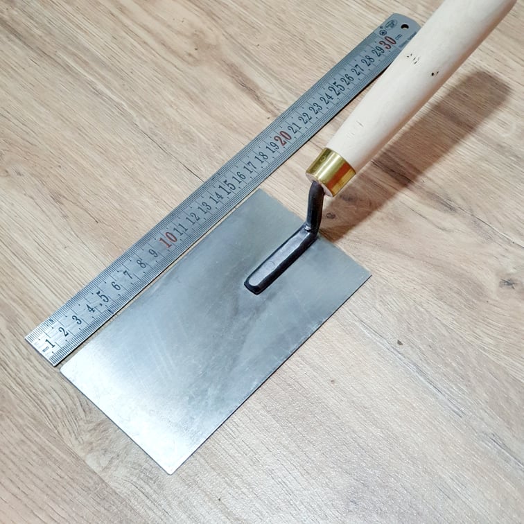 Bay Xây Vuông Dụng Cụ Thi Công Xây Dựng Cơ Bản Lưỡi Thép Chữ Nhật 9x165cm Cán Gỗ Kết Nốt Lưỡi Bằng Vòng Kim Loại Cứng Cáp