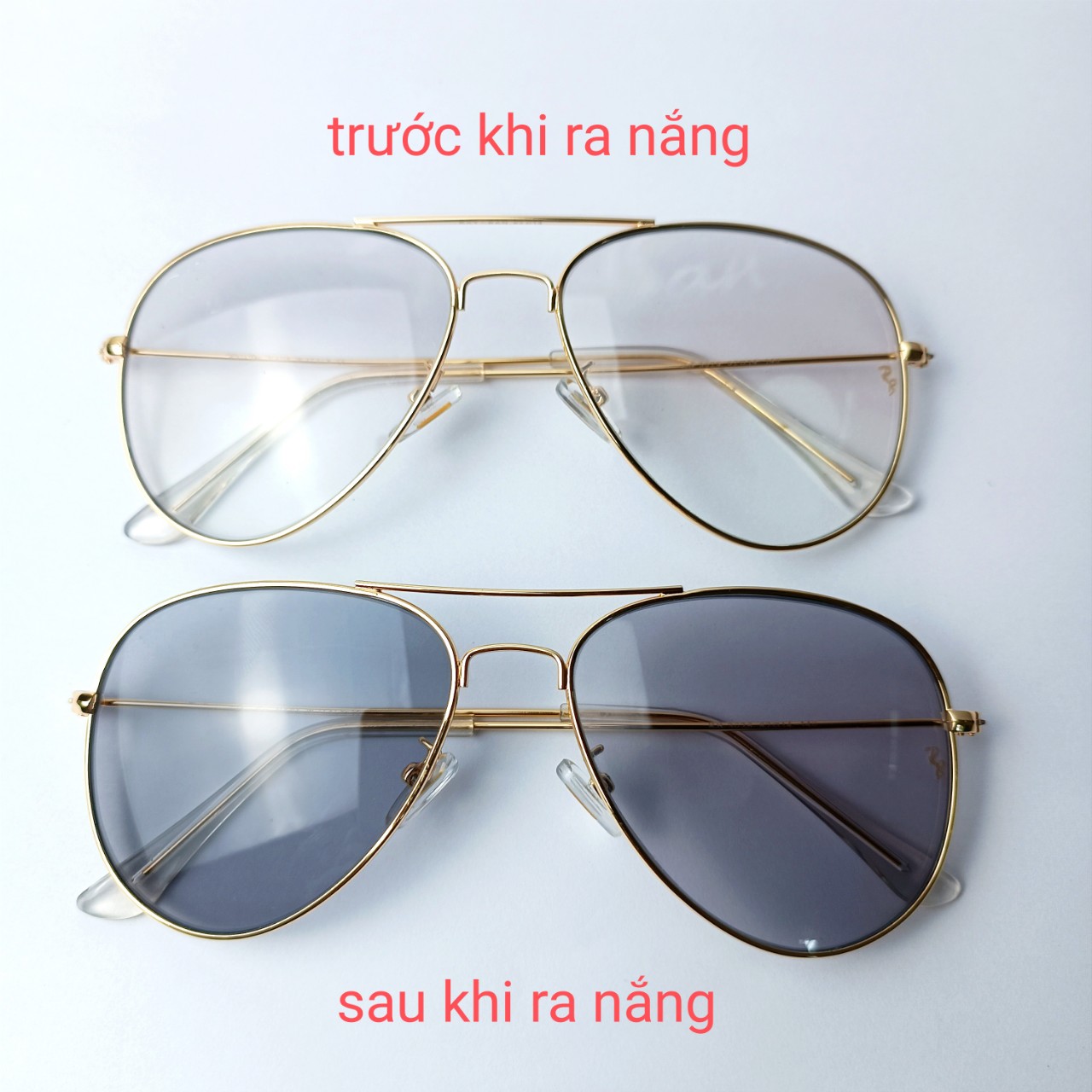 Mắt kính đổi màu nam nữ tròng kính thủy tinh chống tia uv400 và tia cực tím