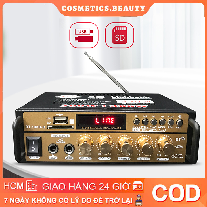 Amply mini karaoke gia đình BT198B-B Amly Mini Bluetooth Kết Hợp Ghi Âm , Echo Siêu Mượt - Thiết bị khuếch đại âm thanh Chuyên Nghiệp,amly hát karaoke,amply bluetooth,amply bluetooth mini,amply đã qua sử dụng,amlymini