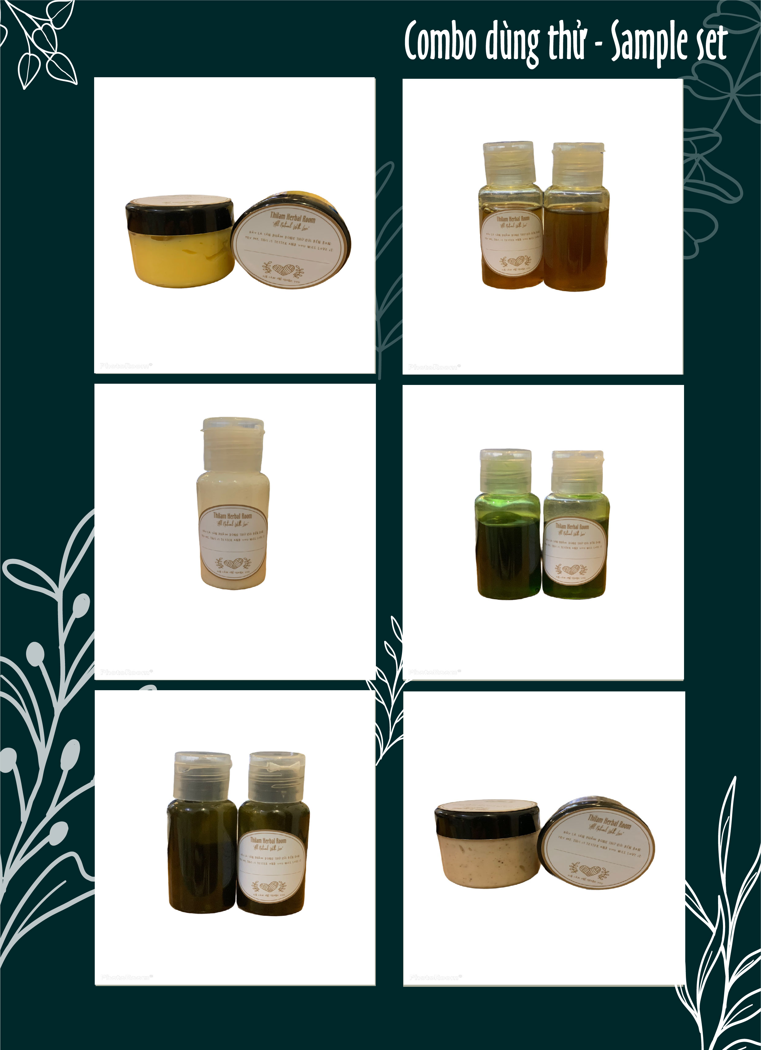 🌿thilam herbal room🌿 mẫu dùng thử bộ sản phẩm chăm sóc tóc - sample/tester