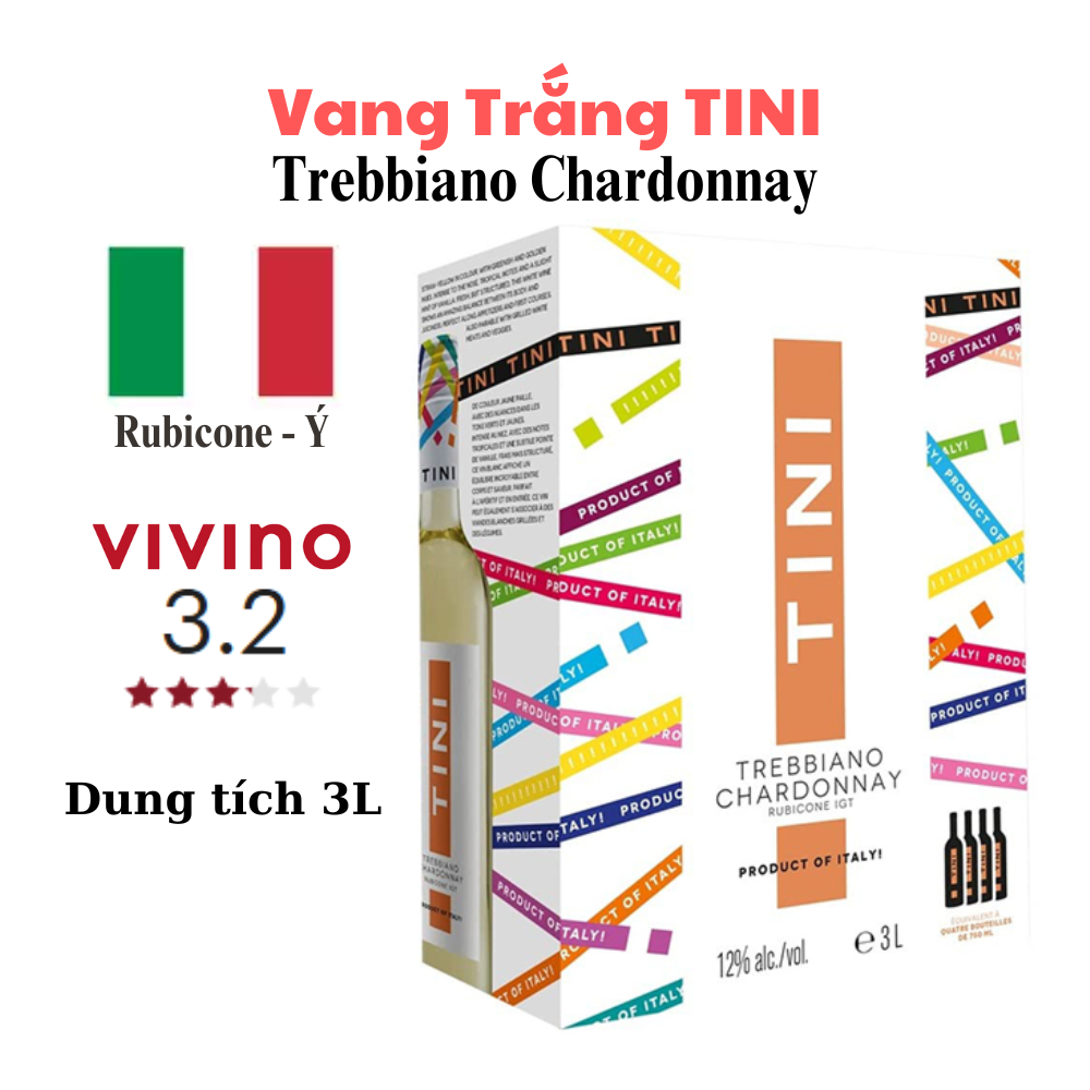 Vang Bịch Tini Trebbiano Chardonnay Rubicone 3L