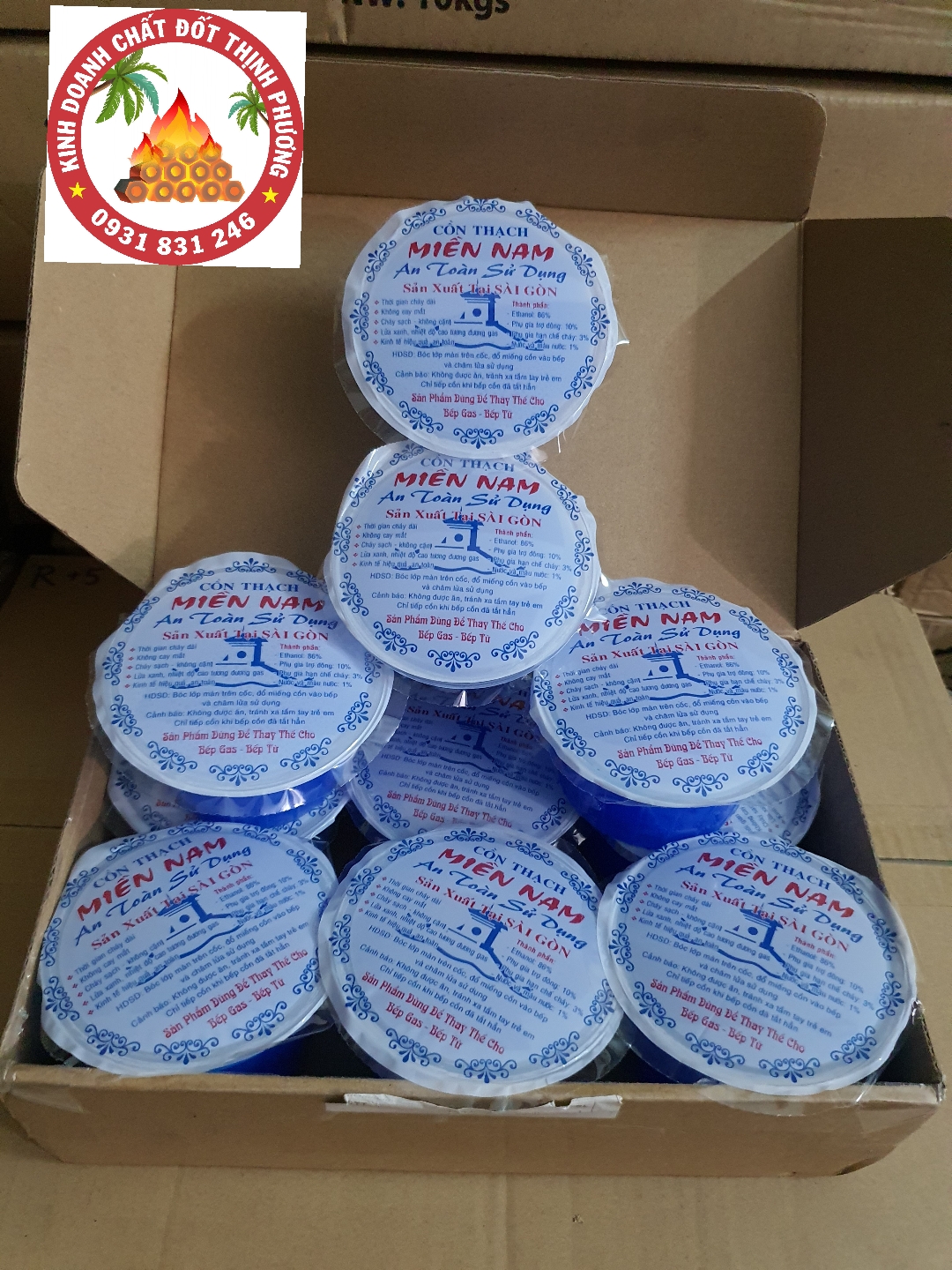 [HCM]Thùng (10 viên thạch cồn) dùng mồi lửa than gáo dừa nấu lẩu nấu bếp cồn