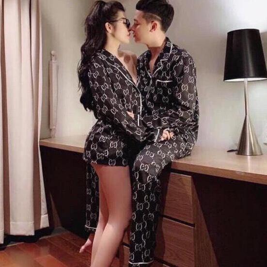 [Dang Thanh Fashion] Bộ quần áo dài tay GG nam nữ- bộ pijama ,bộ đồ ngủ nam nữ sang chảnh chất liệu kate thái cao cấp