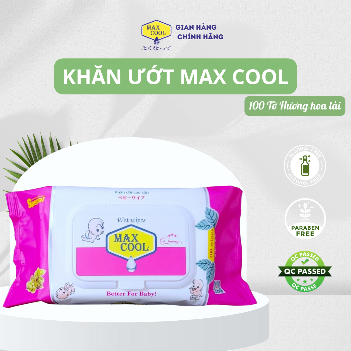 01 gói khăn ướt max cool 100 tờ, hương lài