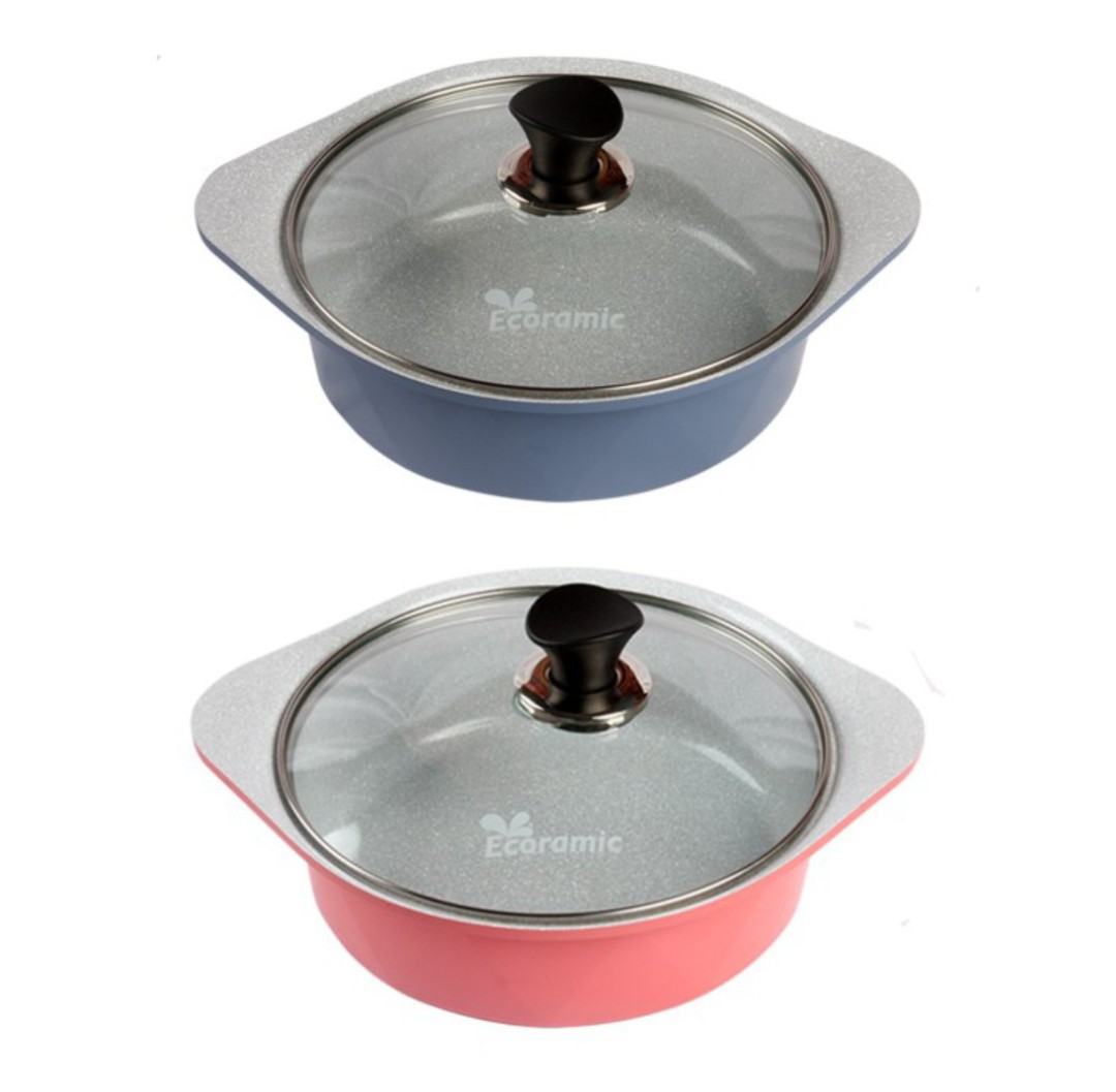 - Nồi đúc ceramic cao cấp 2 tay cầm 22 cm,dùng được bếp từ