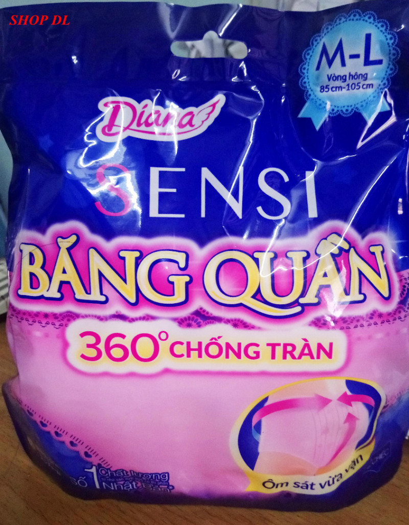 Thùng 16 gói băng dạng quần diana sensi size M-L và S-M (2 miếng/gói) (bao bì mới)