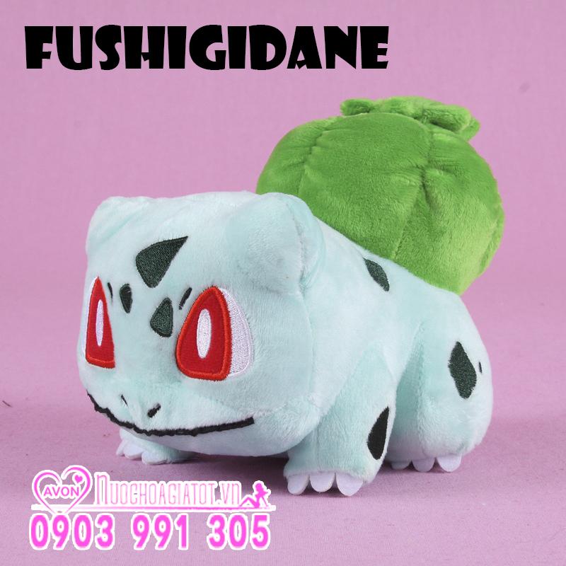 [HCM]TẶNG TÚI QUÀ - GẤU BÔNG POKEMON ẾCH LÁ CÂY CẤP 1 BULBASAUR FUSHIGIDANE 18CM