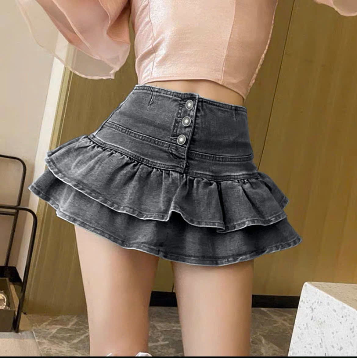 Chân váy from ôm xòe viền tầng xinh xắn - size s, m, l - tạp hóa mèo ú nn288
