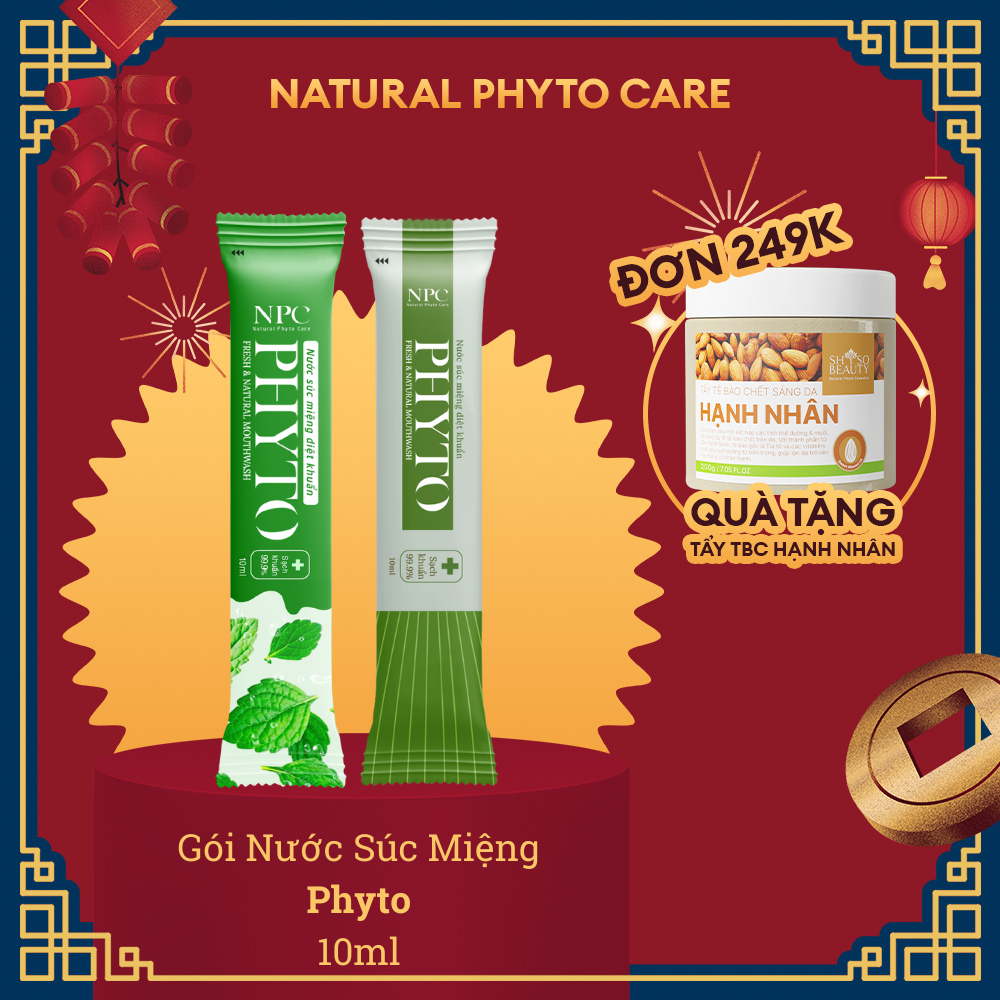 Nước súc miệng làm sạch, giúp thơm miệng natural phyto care 10ml/gói