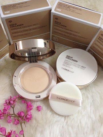 [HCM]Phấn nước Gold Collagen 3in1  The Face Shop - Hàn Quốc