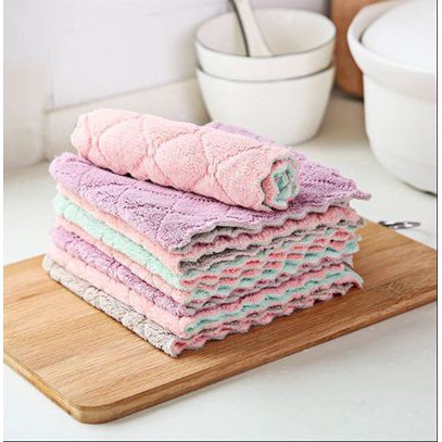 (Bán Sỉ) Set 10 Khăn Lau Nhà Bếp Đa Năng 2 Màu Siêu Thấm Nước