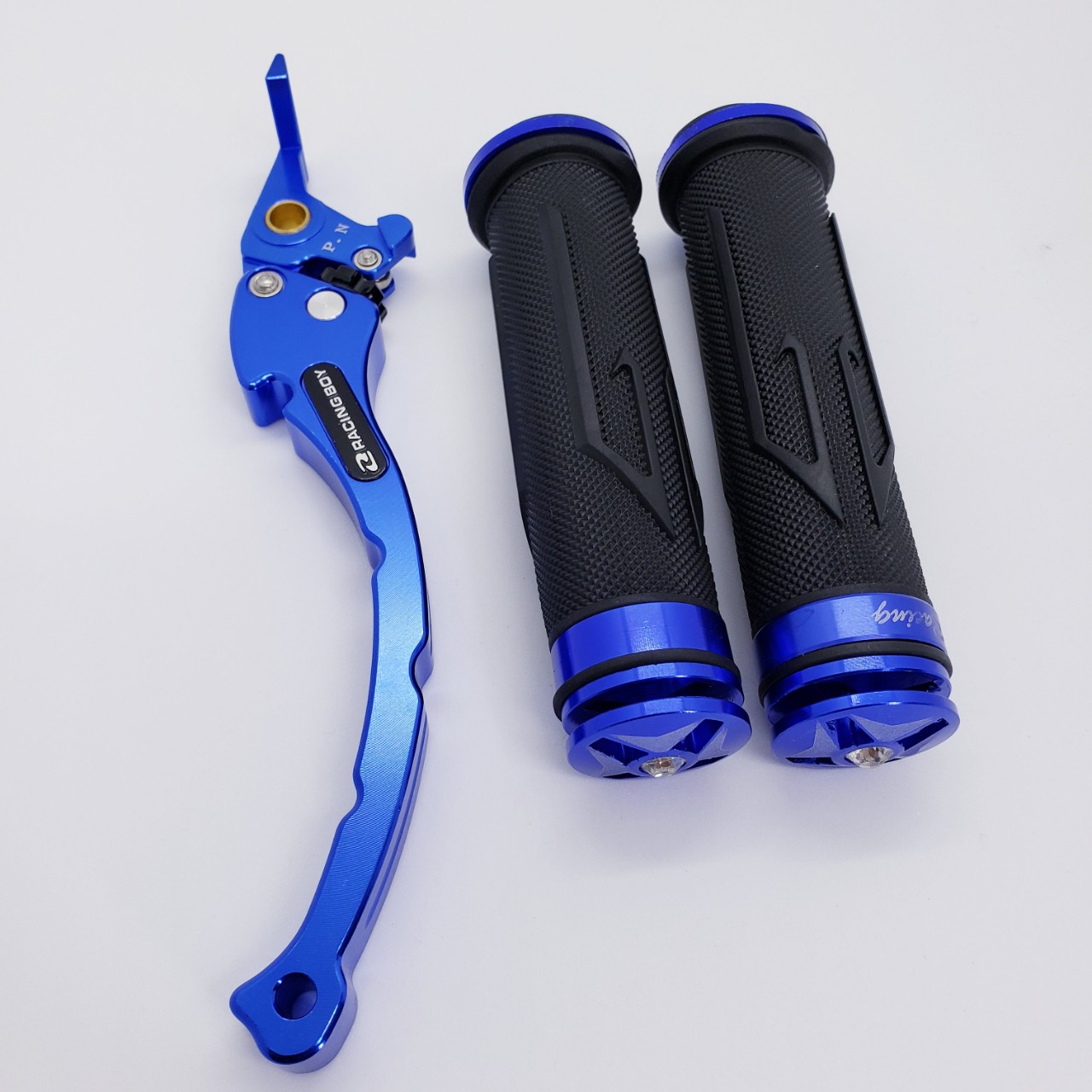 COMBO Bao tay (tay cầm) xe máy, 1 tay thắng đĩa rcb (phanh cơ) xe máy cao cấp dùng cho xe máy sirius, wave, dream,...màu xanh