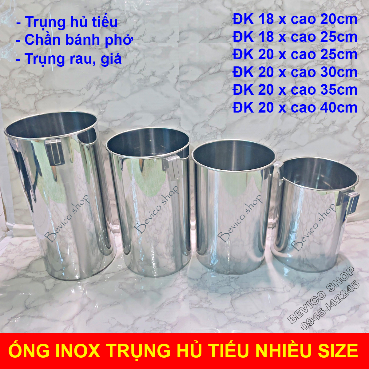Nồi ống inox trụng hủ tiếu | Ống chần bánh phở | trụng rau