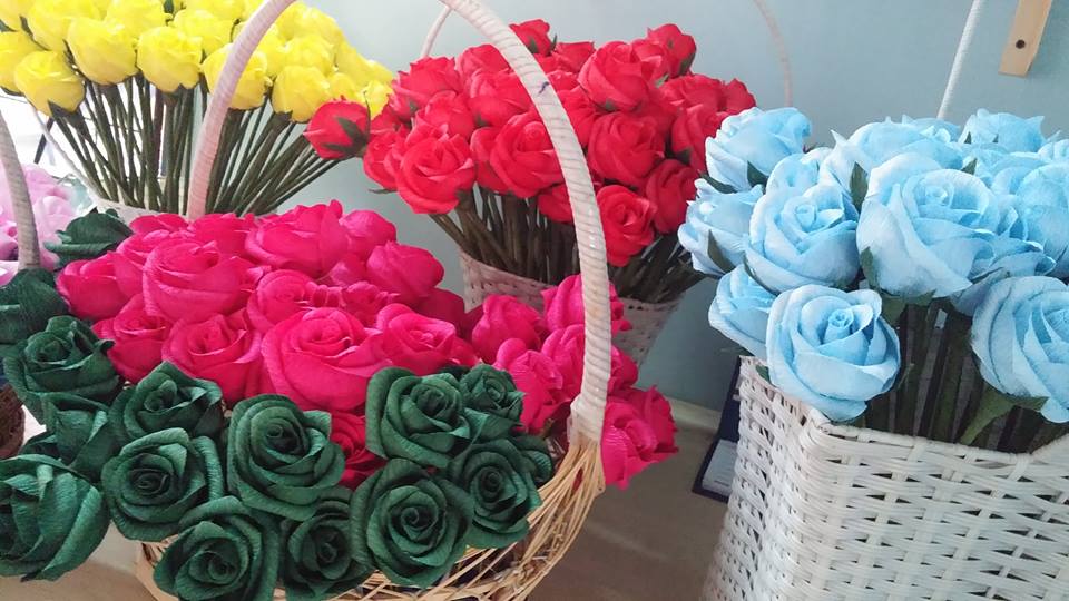 Combo 10 hoa hồng giấy