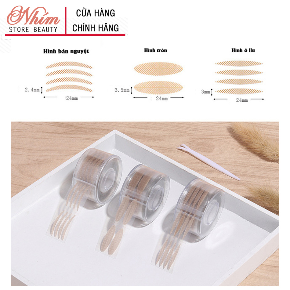 Miếng Dán Kích Mí cuộn 600 miếng - kích mí vân lưới màu da, có keo sẵn tiện lợi, chắc chắn