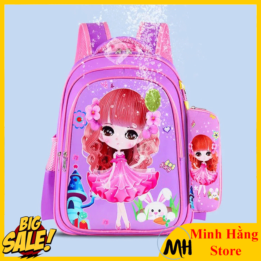 [MẪU HOT- CHỌN SIZE] Balo đi học cho bé gái cấp 1, cấp 2  cặp sách chống thấm nước có phản quang cho học sinh tiểu học trung học từ lớp 1 đến lớp 9